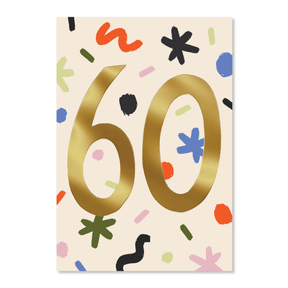 Hallmark 60th Birthday Card - Colourful Confetti