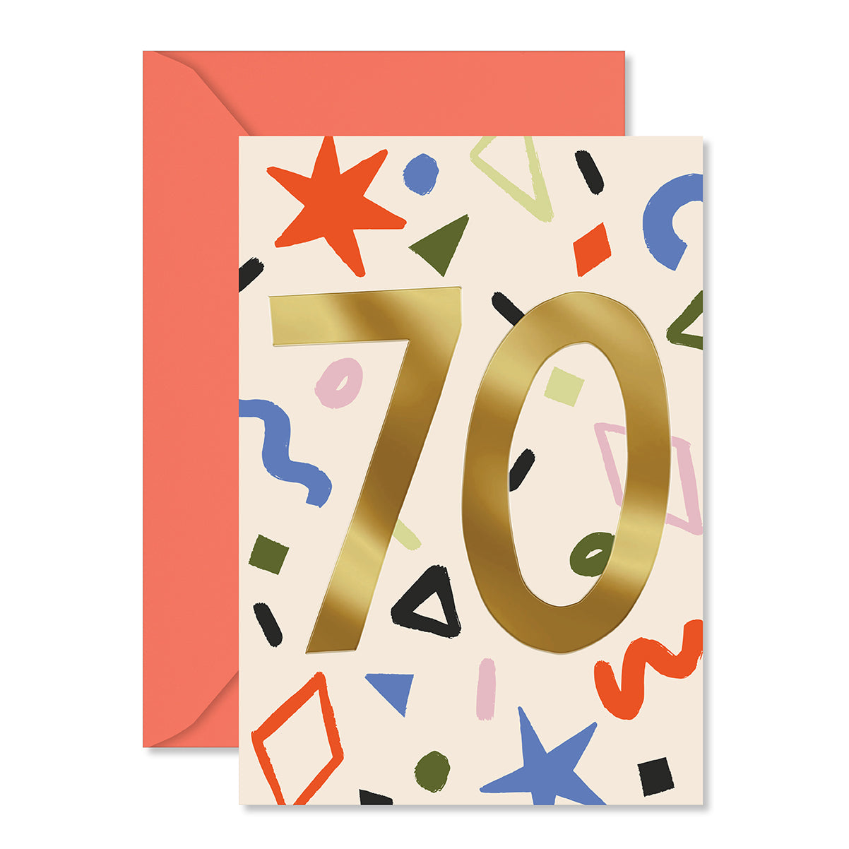 Hallmark 70th Birthday Card - Colourful Confetti