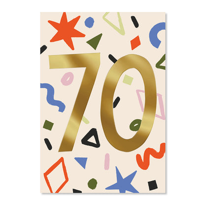Hallmark 70th Birthday Card - Colourful Confetti