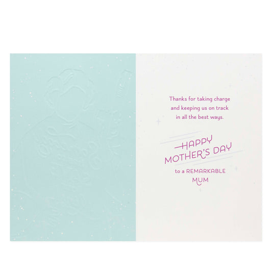 Hallmark Star Wars Mother's Day Card - Princess Leia inside view with embossed design and heartfelt message for Mum
