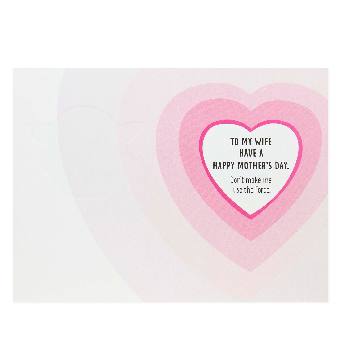 Hallmark Star Wars The Mandalorian Mother's Day Card For Wife - Grogu featuring heart illustrations and a heartfelt message inside.