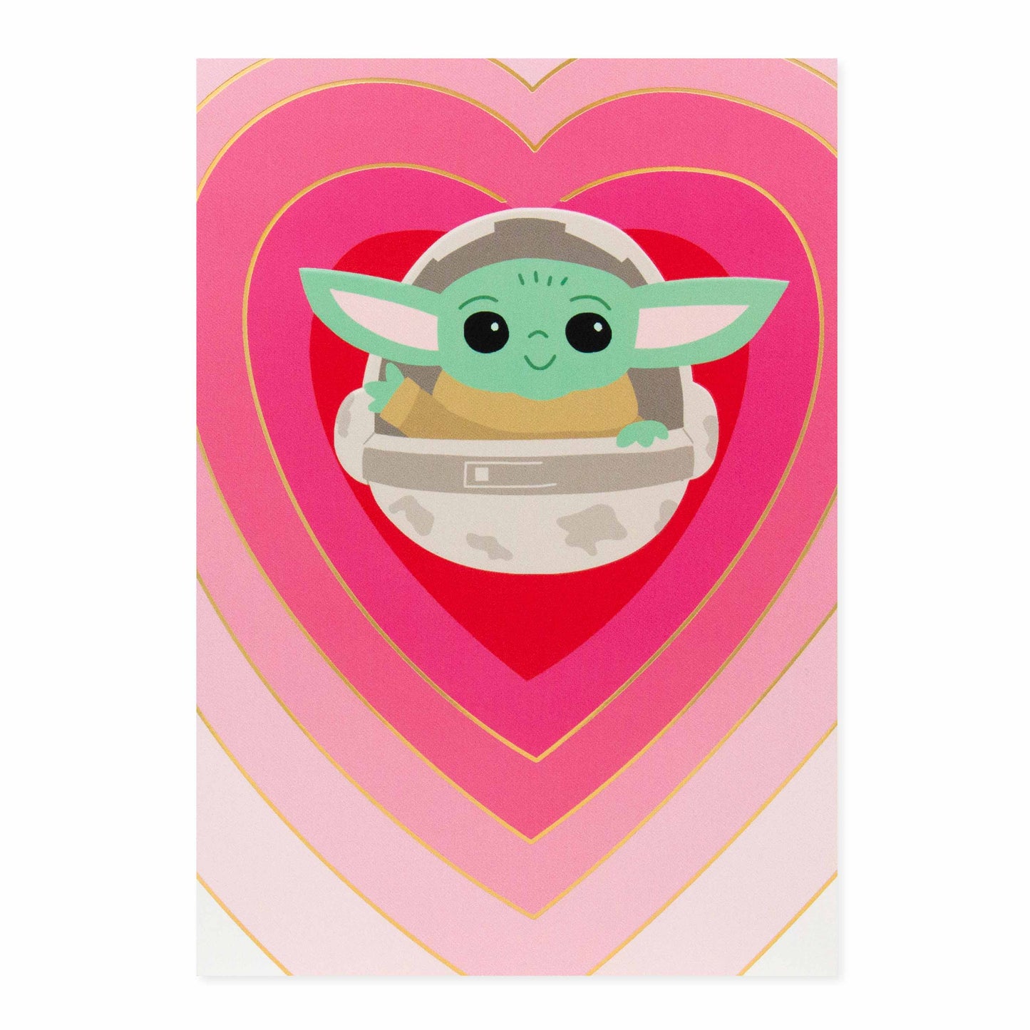 Hallmark Star Wars The Mandalorian Mother's Day Card For Wife - Grogu with vibrant heart patterns and a cute Grogu illustration
