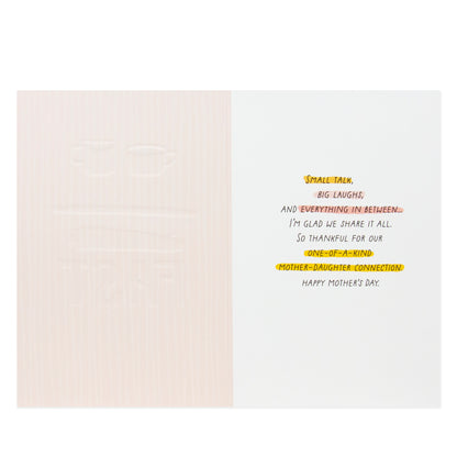 Hallmark Gilmore Girls Mother's Day card - life's short talk fast featuring inside message about mother-daughter connection and laughter.