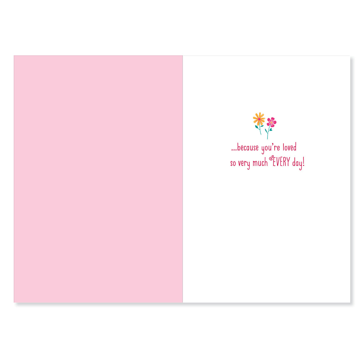 Hallmark Mother's Day Card For Nanna - Loved So Very Much, inside view, features colourful flower illustrations and heartfelt message on a white background.
