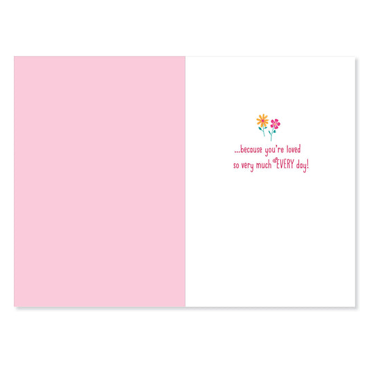 Hallmark Mother's Day Card For Nanna - Loved So Very Much, inside view, features colourful flower illustrations and heartfelt message on a white background.