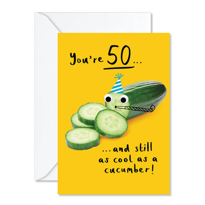 Hallmark 50th Birthday Card - Cool Cucumber