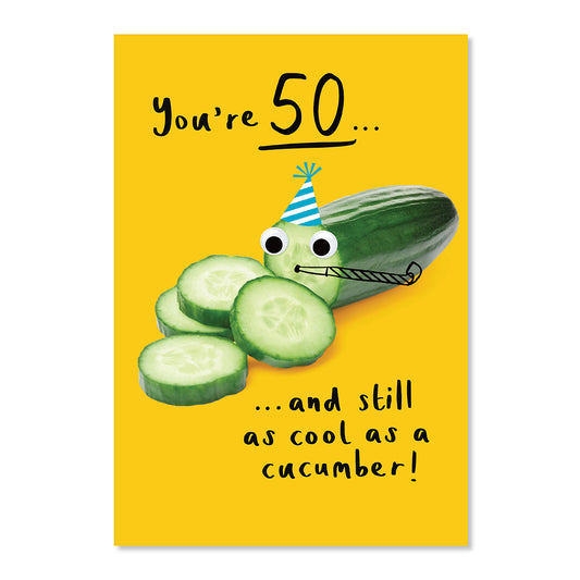 Hallmark 50th Birthday Card - Cool Cucumber