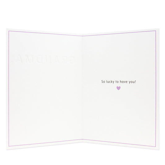 Hallmark Grandma Card - Grandma, you're amazing! inside view with heartfelt message and decorative details.