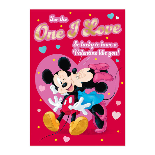 Hallmark Disney Mickey Mouse Valentine's Day Card - One I Love