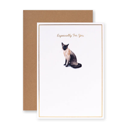 Hallmark Whimsical Whiskers Especially For You Greeting Card - Siamese Cat