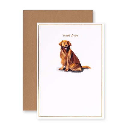 Hallmark Whimsical Whiskers With Love Greeting Card - Golden Retriever Dog