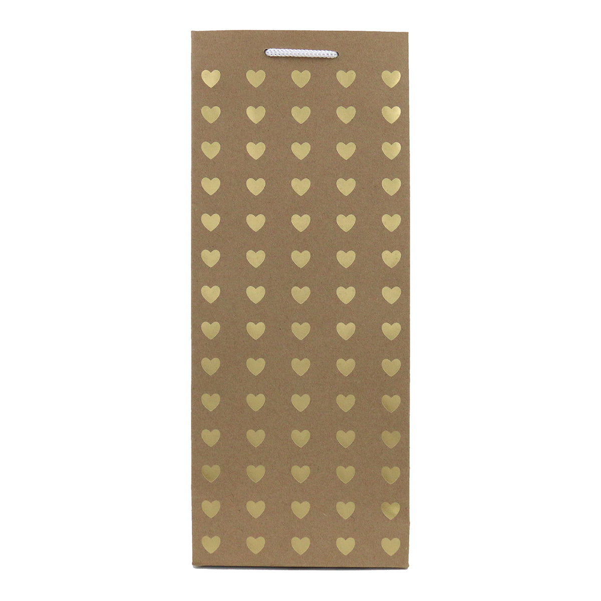Hallmark Bottle Bag - Kraft & Gold Hearts