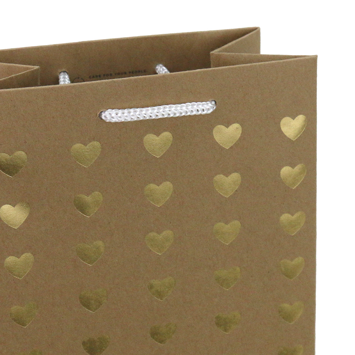 Hallmark Bottle Bag - Kraft & Gold Hearts