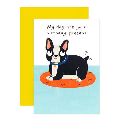 Hallmark Shoebox Birthday Card - Dog Ate Your Present