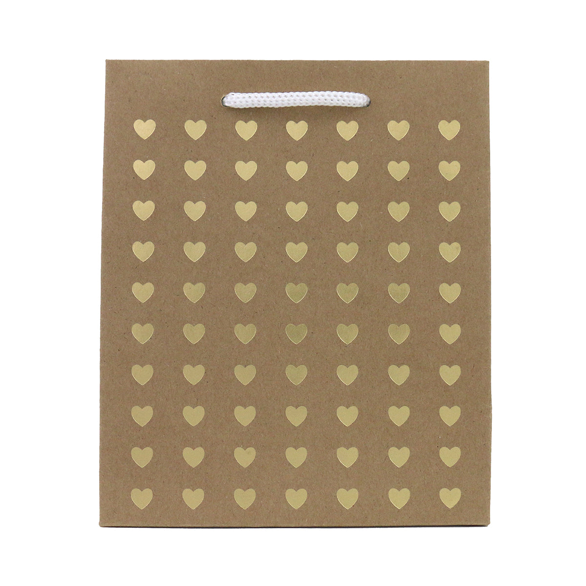 Hallmark Small Gift Bag - Kraft & Gold Hearts