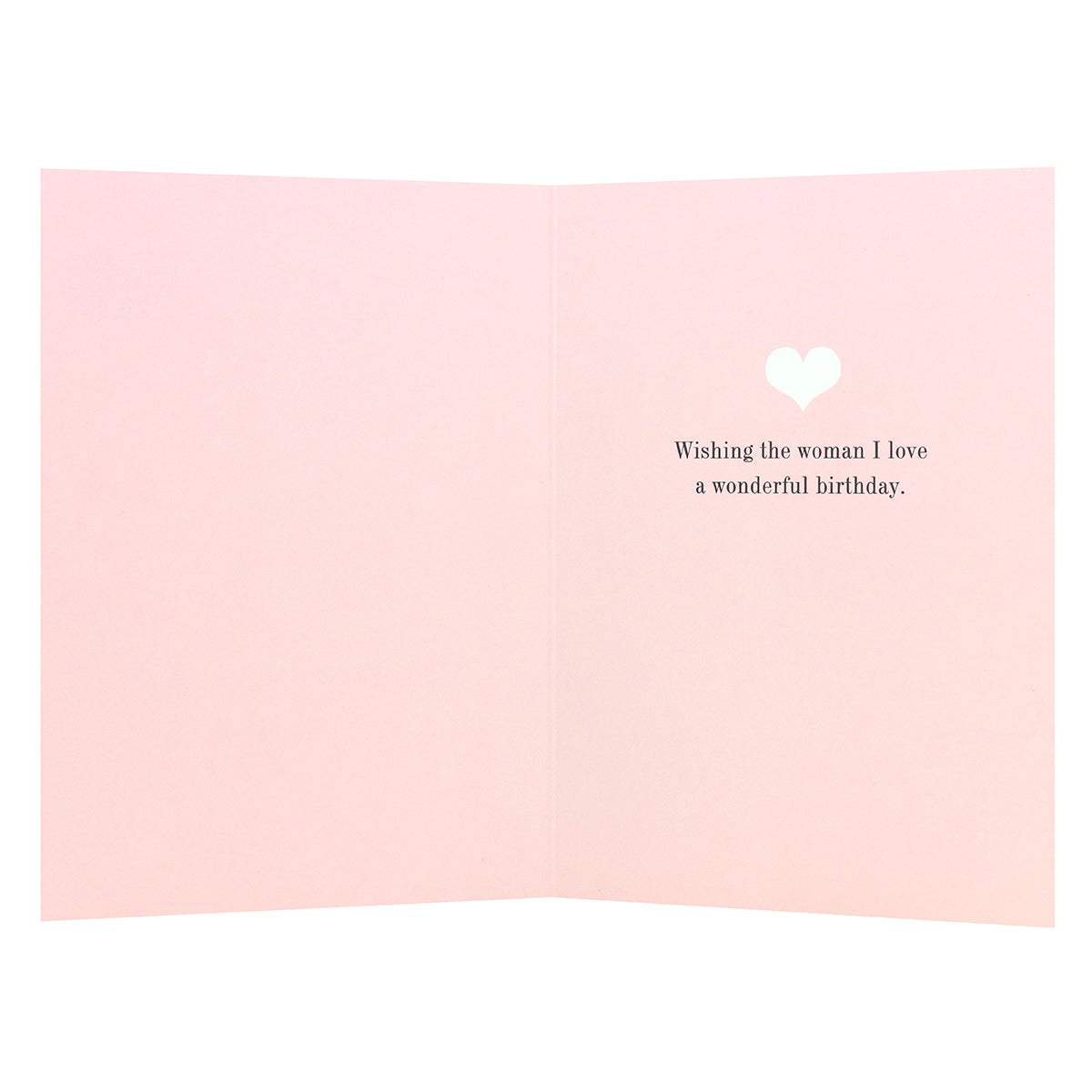 Connections from Hallmark Birthday Card For Wife - Woman I Love, inside view with pink background and heartfelt message.
