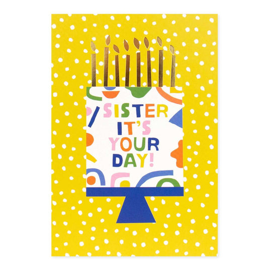 Connections from Hallmark Sister Birthday Card - Colourful Cake & Candles