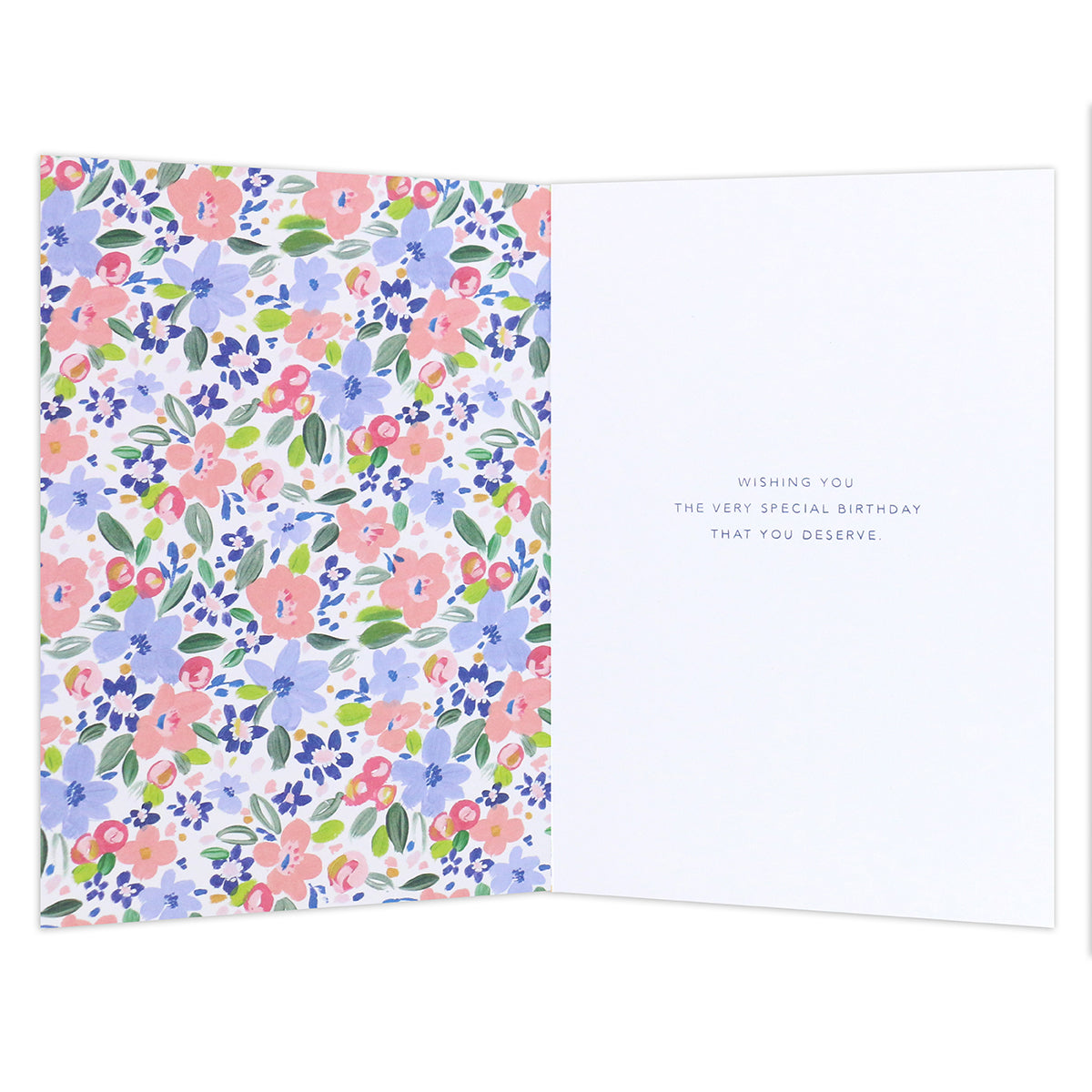 Connections from Hallmark Birthday Card For Wife - Very Special, inside view, colourful floral design, heartfelt message.