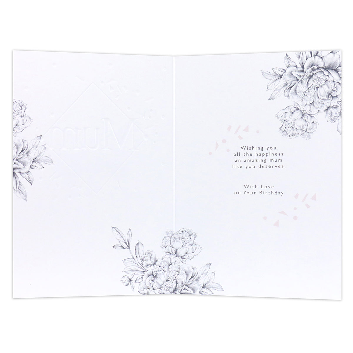 Connections from Hallmark Birthday Card For Mum - Thanks For Being Fab! open view featuring floral illustrations and heartfelt message.