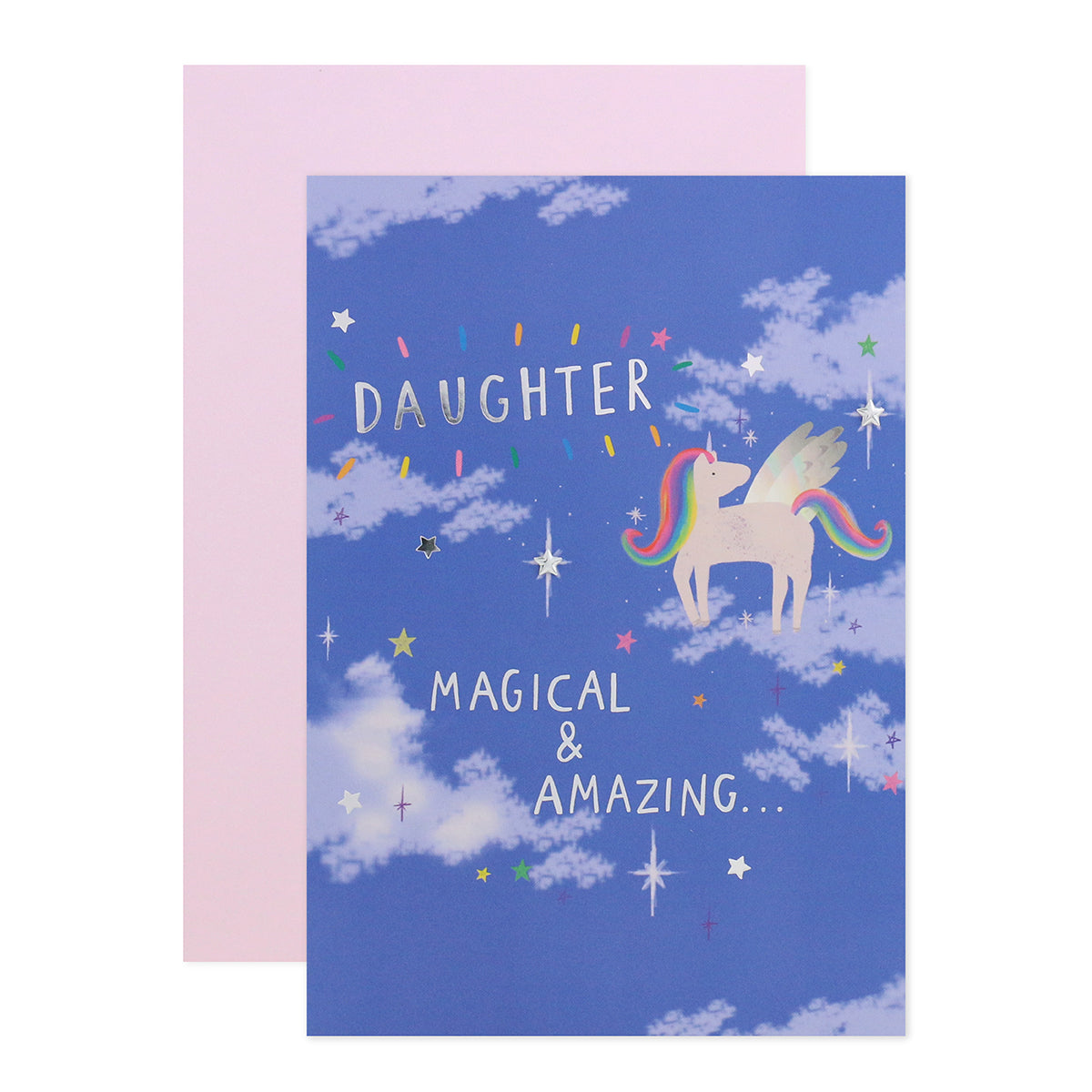 Connections from Hallmark Birthday Card For Daughter - Magical & Amazing, illustrated card featuring unicorn, clouds, and foil accents.