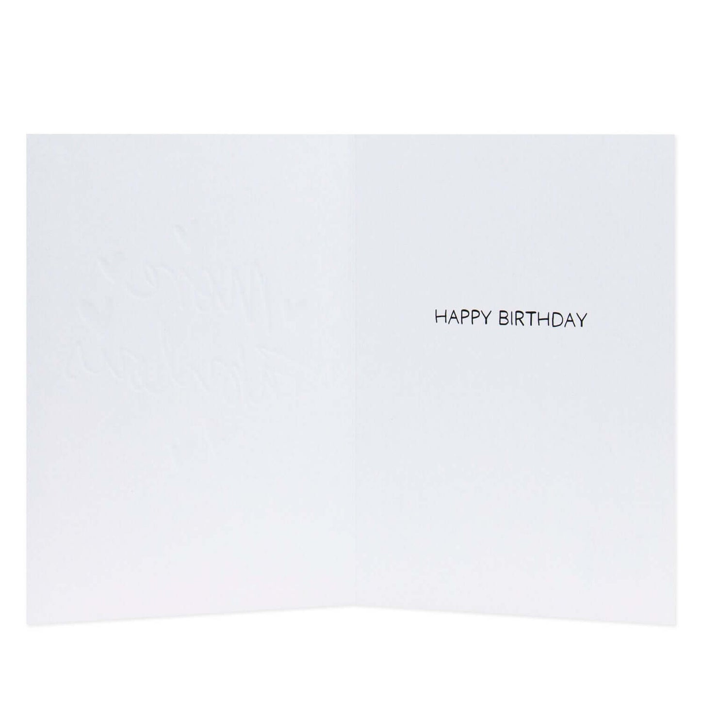 Connections from Hallmark Birthday Card - Older, Wiser & More Fabulous Than Ever, inside view, featuring embossed design and 'Happy Birthday' greeting.