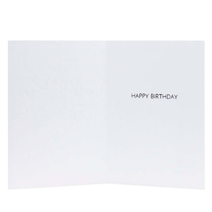 Connections from Hallmark Birthday Card - Older, Wiser & More Fabulous Than Ever, inside view, featuring embossed design and 'Happy Birthday' greeting.