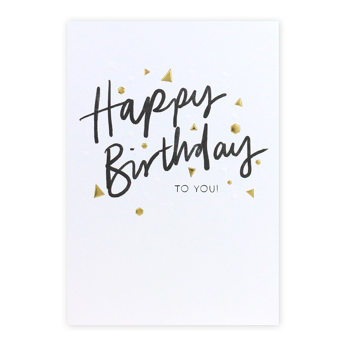 Connections from Hallmark Birthday Card - Great Day! featuring gold foil accents and triangular illustrations on a white background.