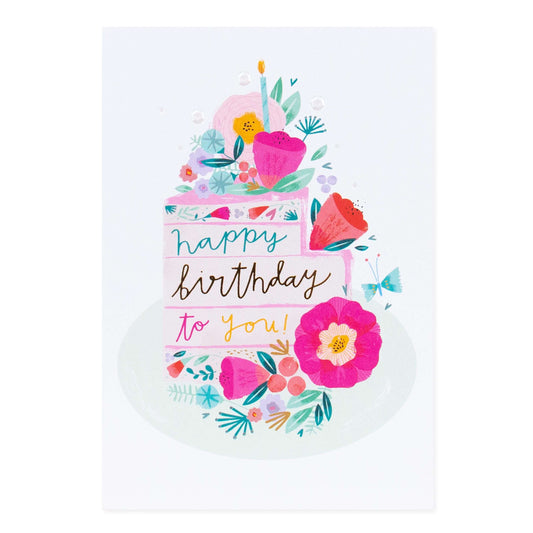 Connections from Hallmark Birthday Card - Floral Cake