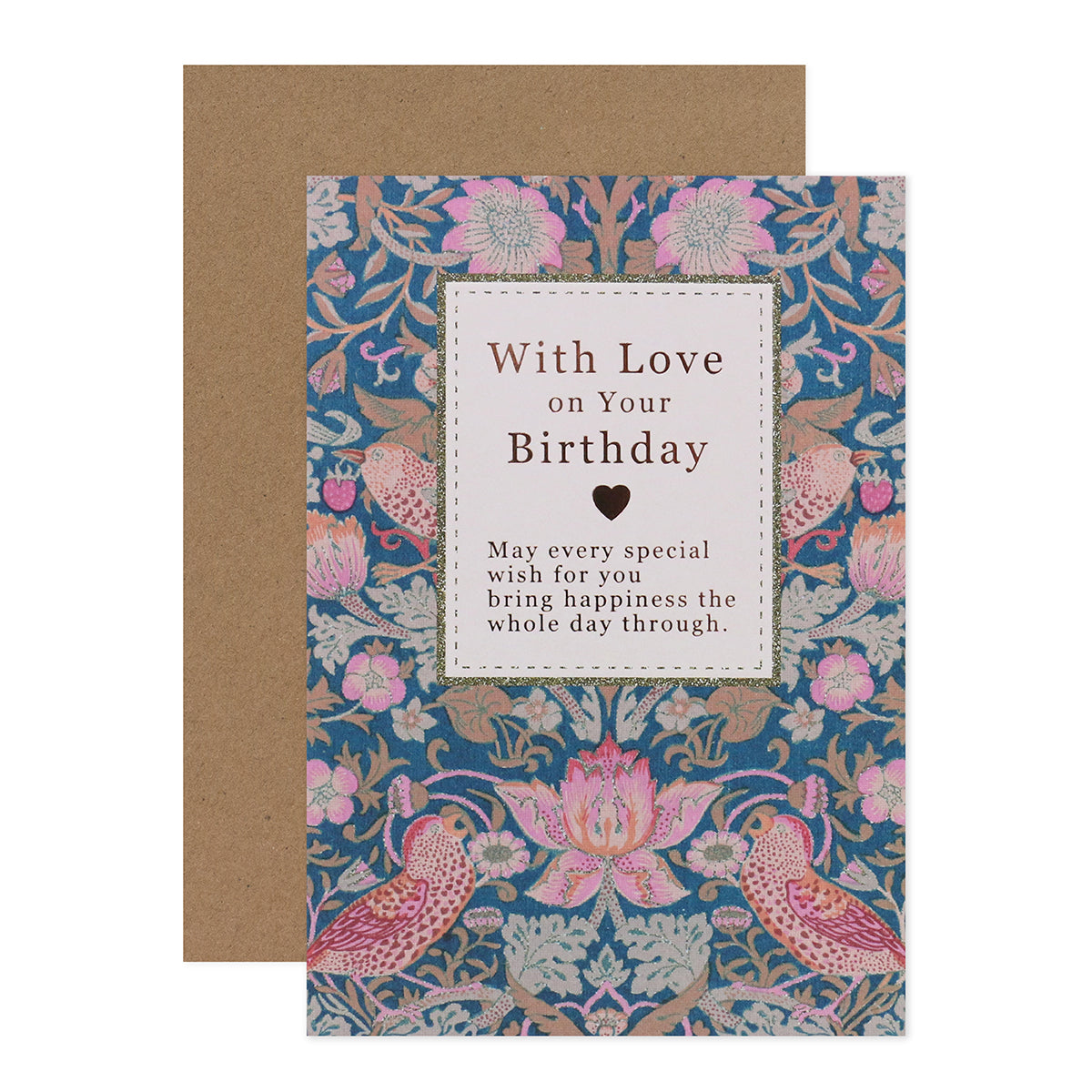 Connections from Hallmark Birthday Card - Special As You Are featuring intricate floral and bird illustrations, rose gold foil highlights and kraft paper.