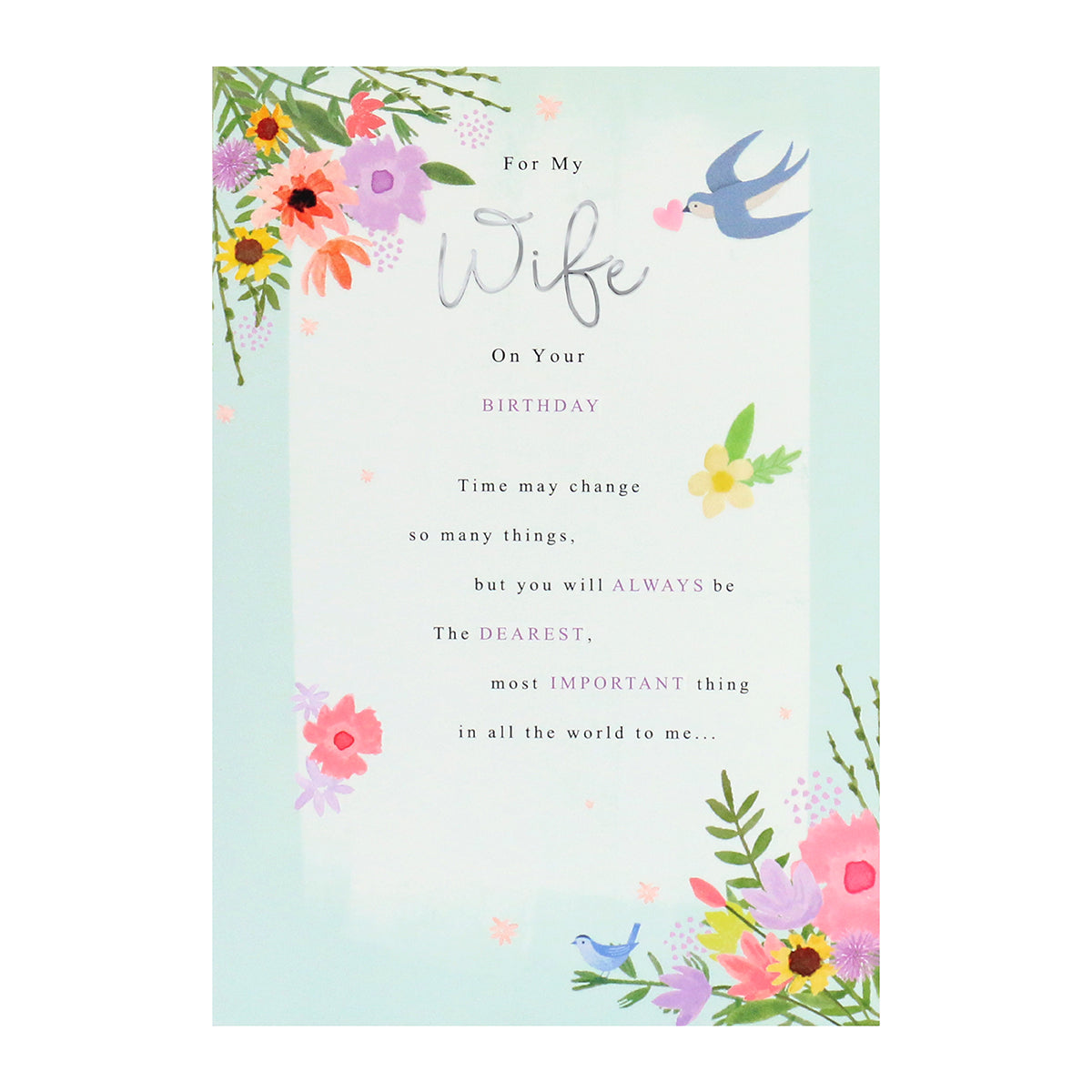 Connections from Hallmark Birthday Card For Wife - Most Important Thing featuring colourful floral illustrations and heartfelt message.