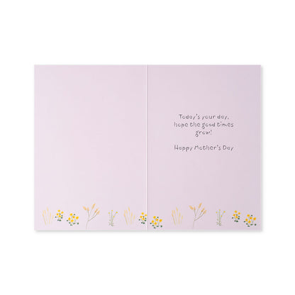 Hallmark Mother's Day Card - Someone Special open view, featuring a pink interior with floral illustrations and a heartfelt message.