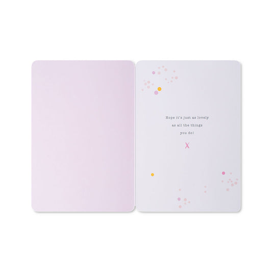 Hallmark Mother's Day Card - Forever Friends, inside view with pink and pastel accents featuring the message of love and appreciation.