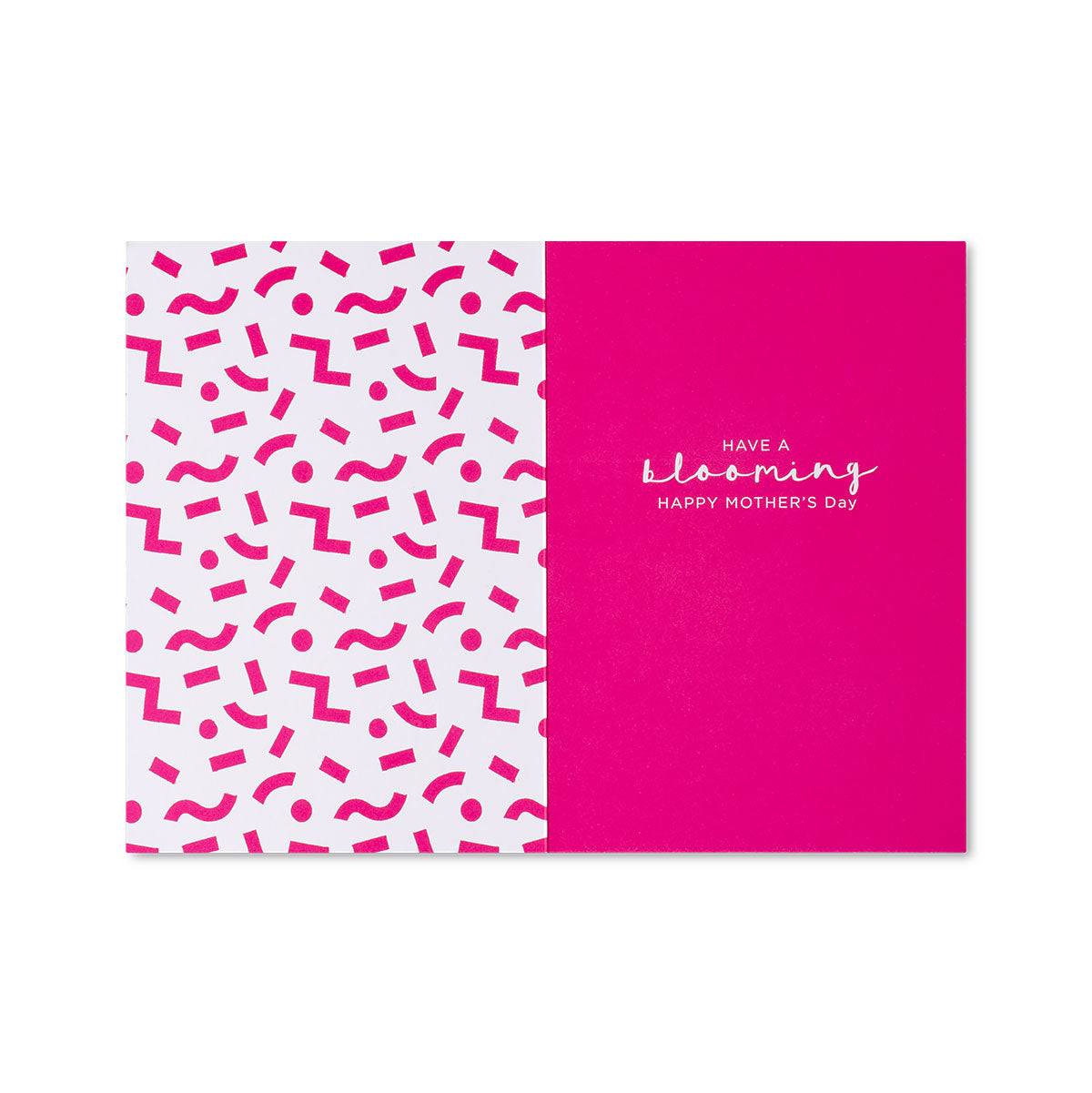 Hallmark Mother's Day Card - Lovely Grandma Floral inner design featuring bright pink background with playful white and pink shapes.