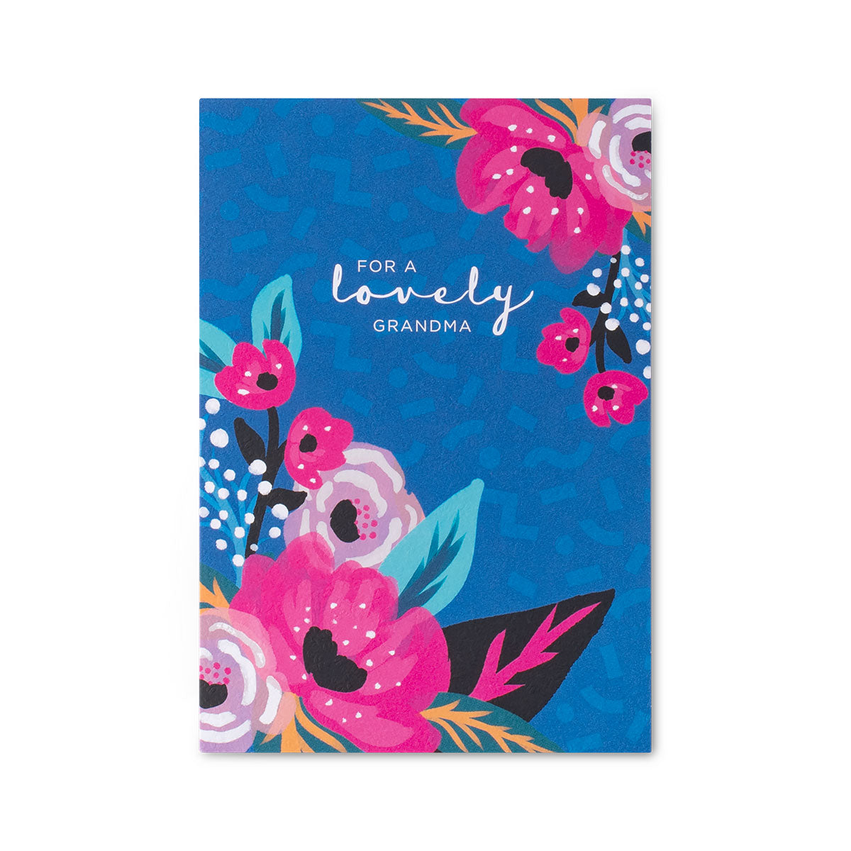 Hallmark Mother's Day Card - Lovely Grandma Floral, colourful card with pink flowers and heartfelt message on blue background