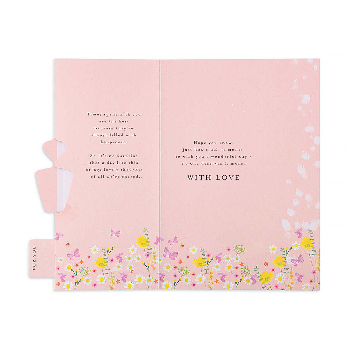 Hallmark Mother's Day Card with removable bookmark - Happy Wishes on Mother's Day, With Love, featuring pastel floral design and heartfelt message inside.