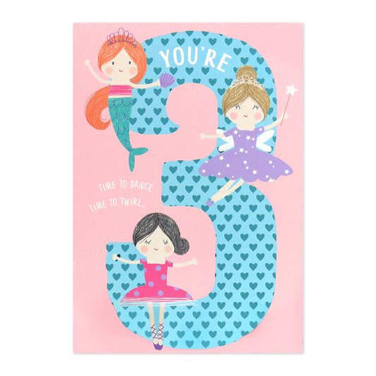 Connections from Hallmark 3rd Birthday Card - Mermaid, Fairy and Ballerina