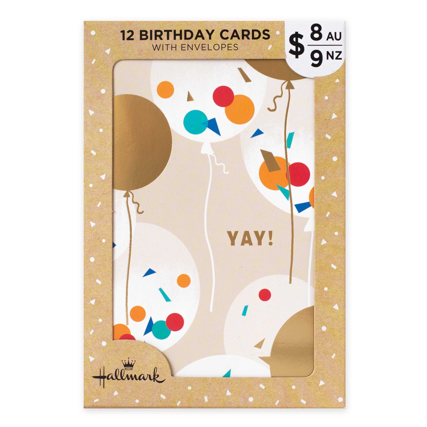 Hallmark Multipack of 12 Birthday Cards - 2 designs, Balloons and Candles