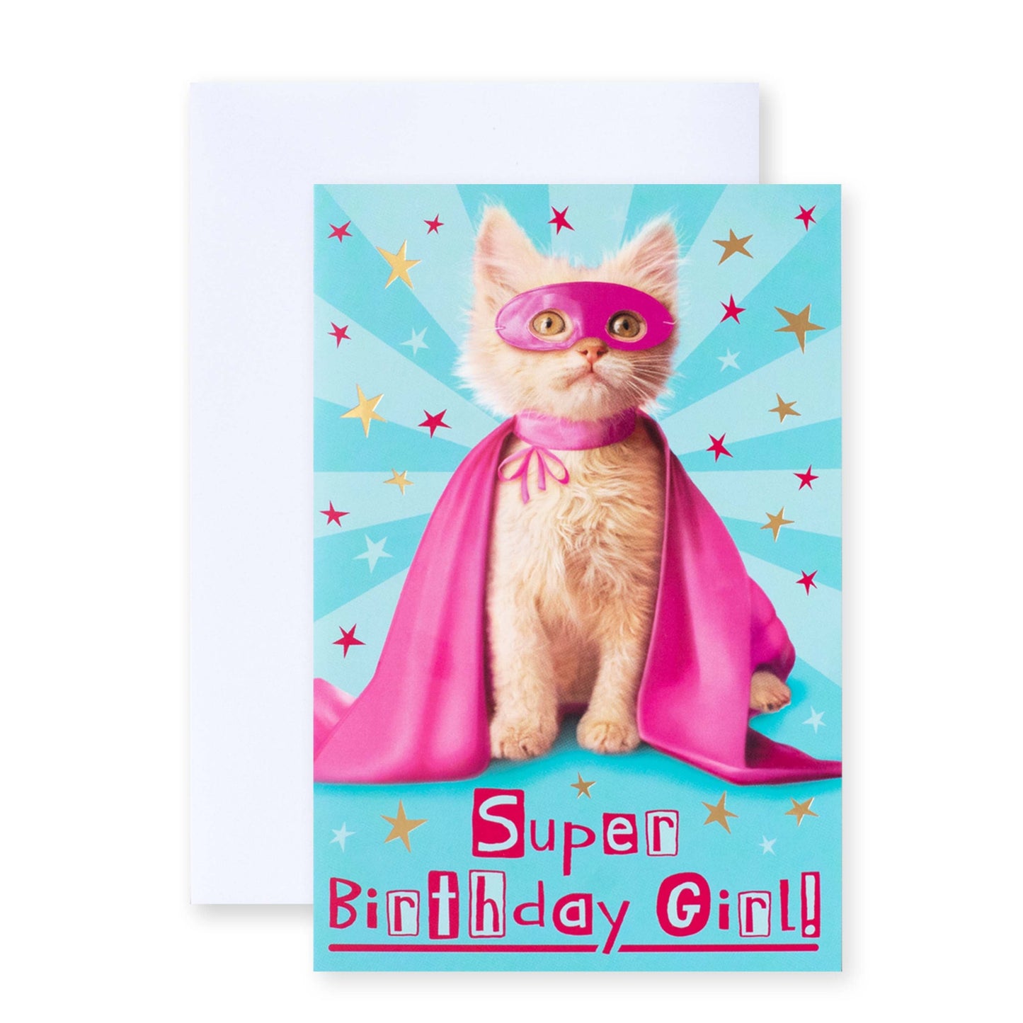 Hallmark Multipack of 12 Birthday Cards - 2 designs, Super Cat and Birthday Girl