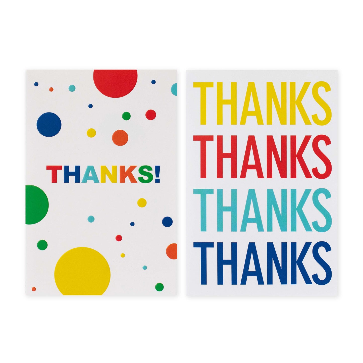 Hallmark Multipack of 12 Thank You Cards - 2 designs, Colourful Thanks!