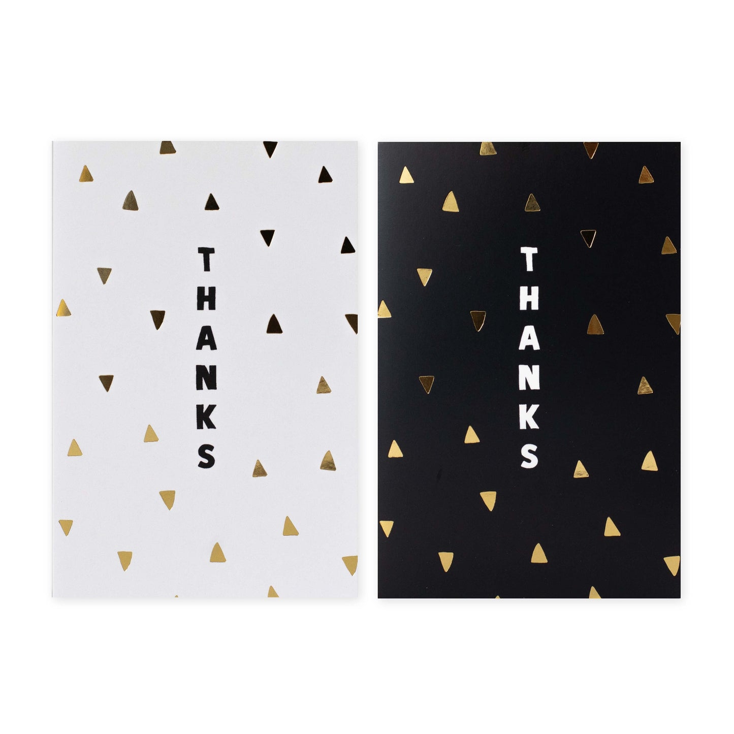 Hallmark Multipack of 12 Thank You Cards - 2 designs, Gold Triangles Thanks