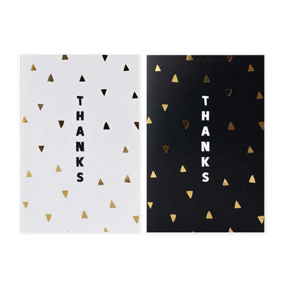 Hallmark Multipack of 12 Thank You Cards - 2 designs, Gold Triangles Thanks
