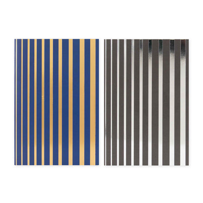 Hallmark Multipack of 12 Blank Cards - 2 designs, Gold Stripes and Silver stripes Blank Cards
