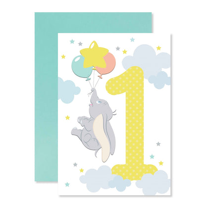 Connections from Hallmark Age 1 Birthday Card - Disney Dumbo