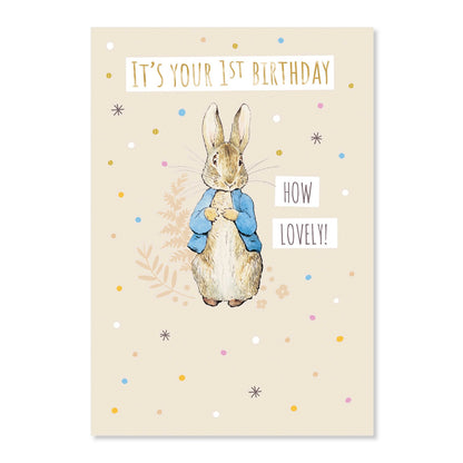 Connections from Hallmark Age 1 Birthday Card - Peter Rabbit