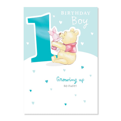 Connections from Hallmark Age 1 Birthday Card - Winnie the Pooh Birthday Boy