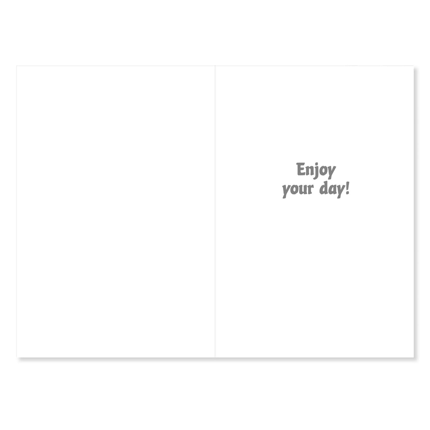 Connections from Hallmark Birthday Card - Nintendo Super Mario, inside view, features the message 'Enjoy your day!' in grey