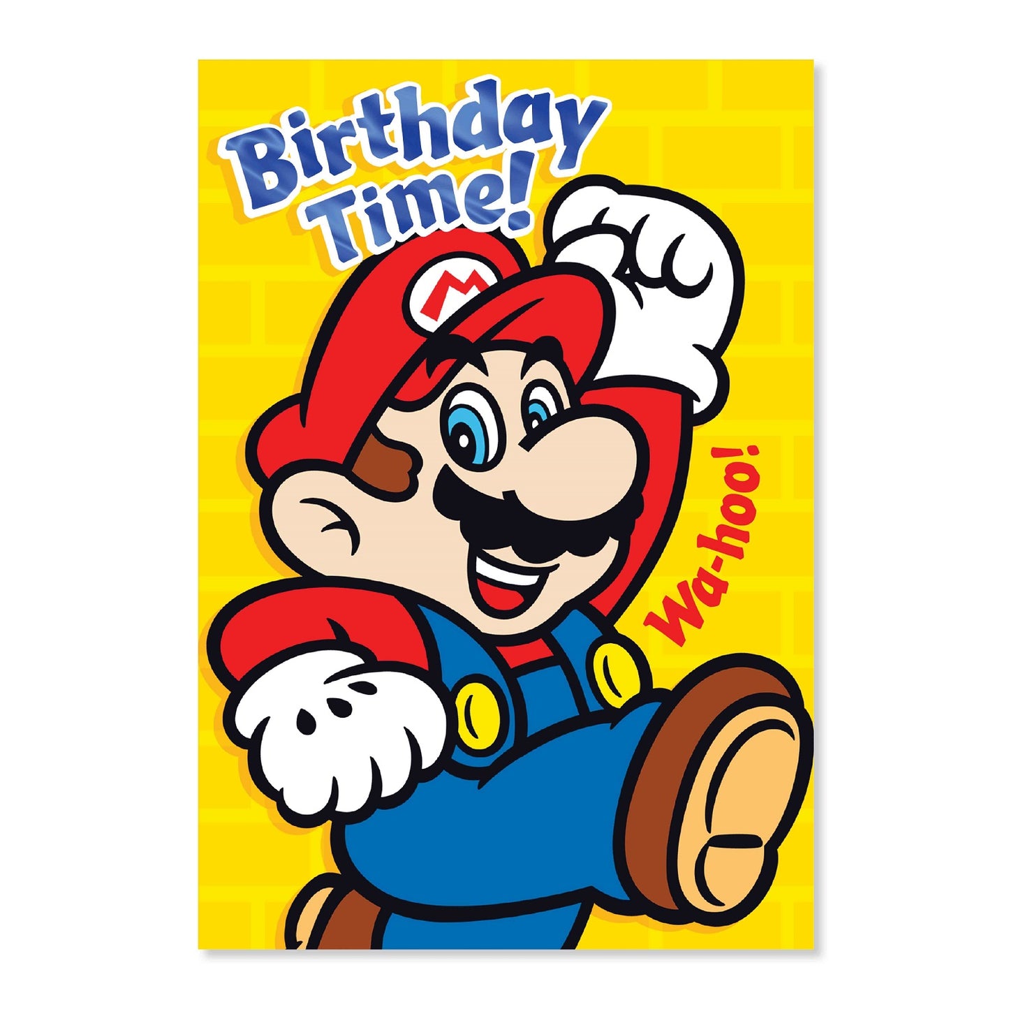 Connections from Hallmark Birthday Card - Nintendo Super Mario features colourful artwork of Mario with a cheerful birthday message on a bright yellow background.