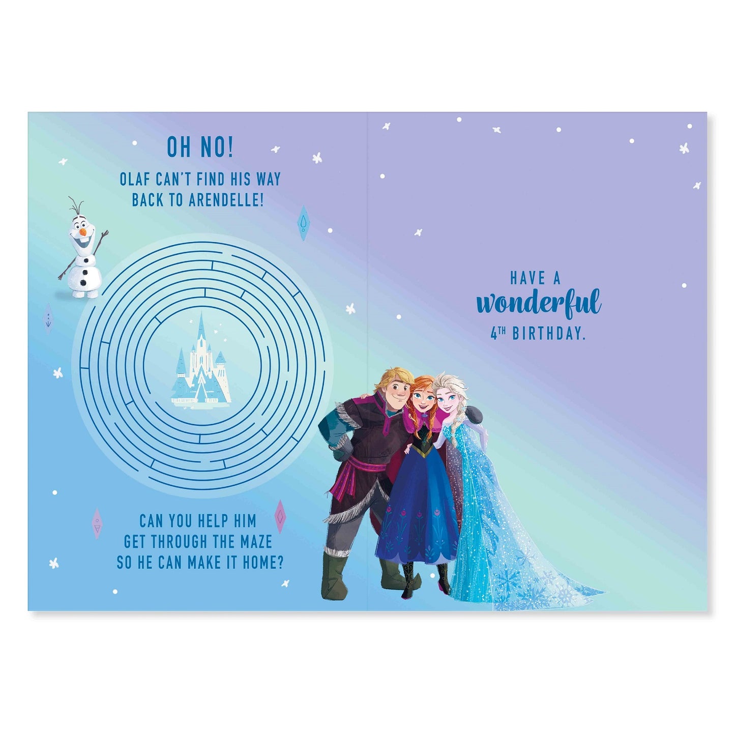 Connections from Hallmark Age 4 Birthday Card - Disney Frozen