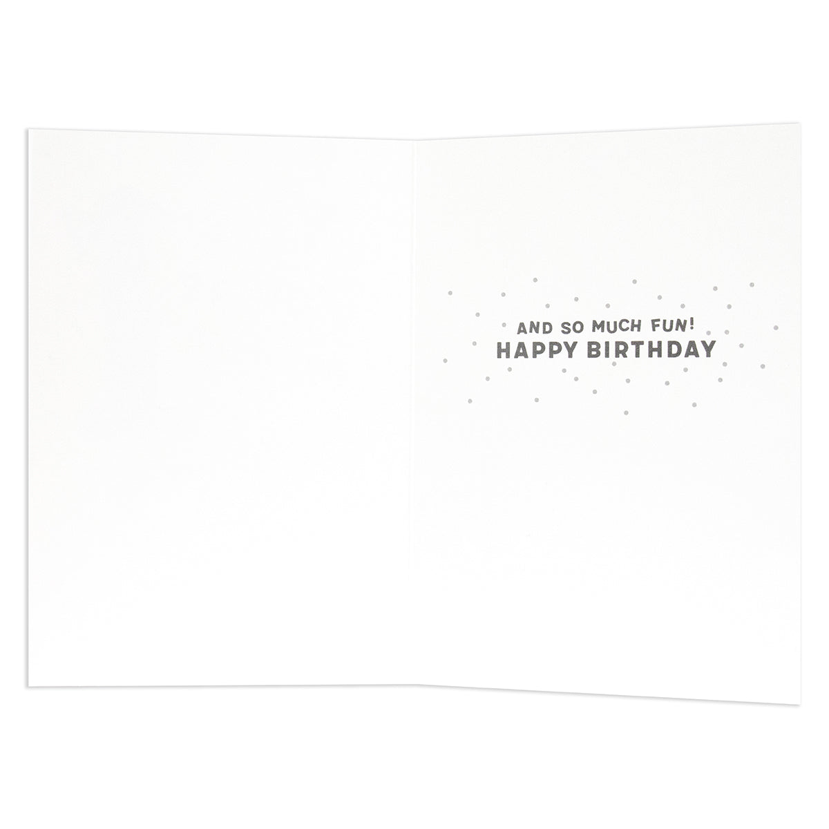 Connections from Hallmark 1st Birthday Card - Colourful Bunting, inside view, featuring birthday message with silver foil details.