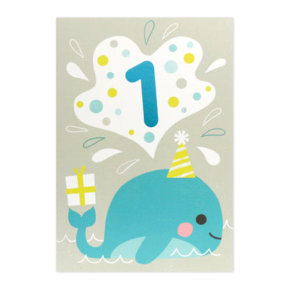 Connections from Hallmark 1st Birthday Card - Cute Whale